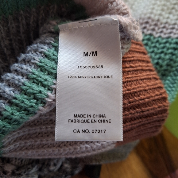 Warehouse Multicolor V-Neck Sweater with Buttons - Picture 3 of 3